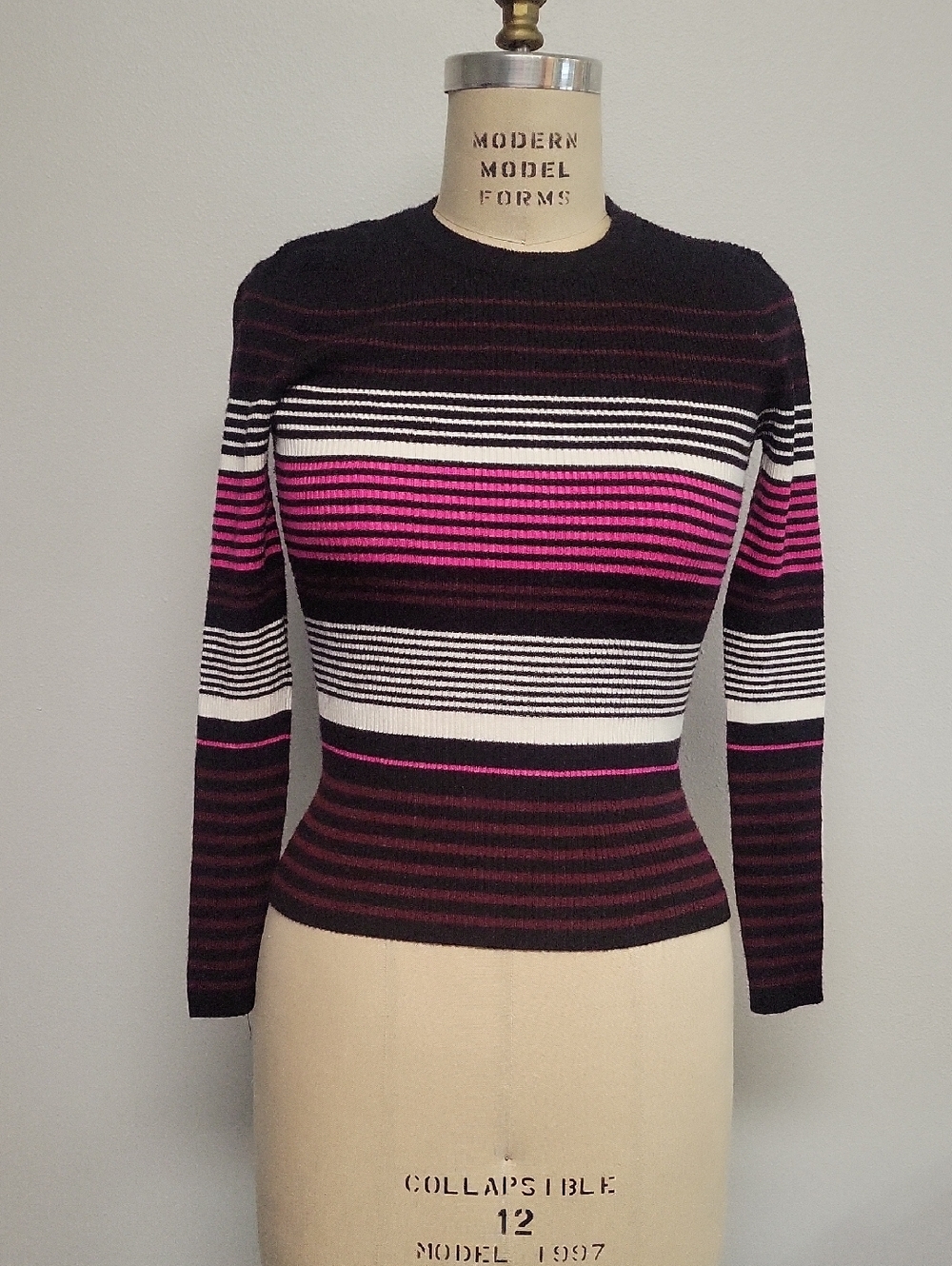 Nine West Black Ribbed Knit Top - Picture 1 of 4